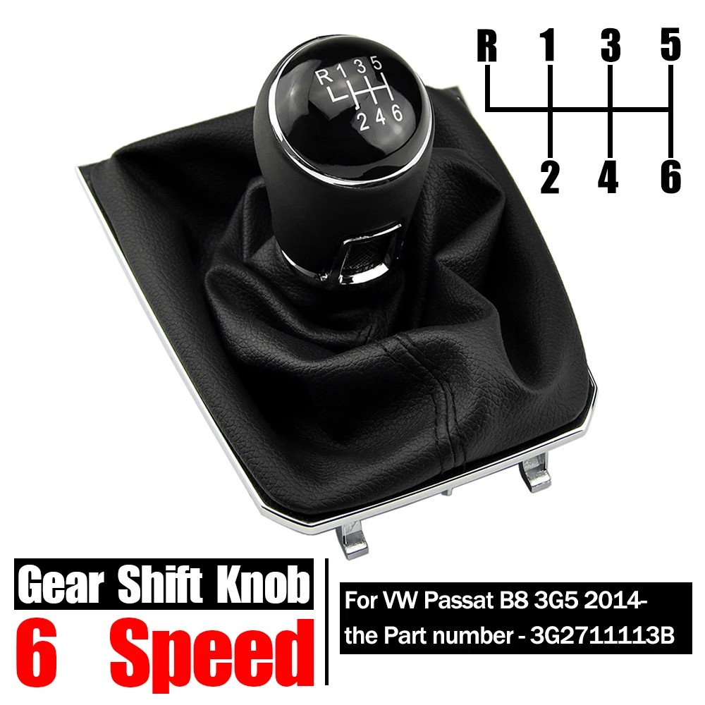 

Для Volkswagen VW Passat B8 3G5 5/6 скоростей, ручка переключения передач с механической коробкой передач, ручка рычага переключения передач с гетрами, чехол