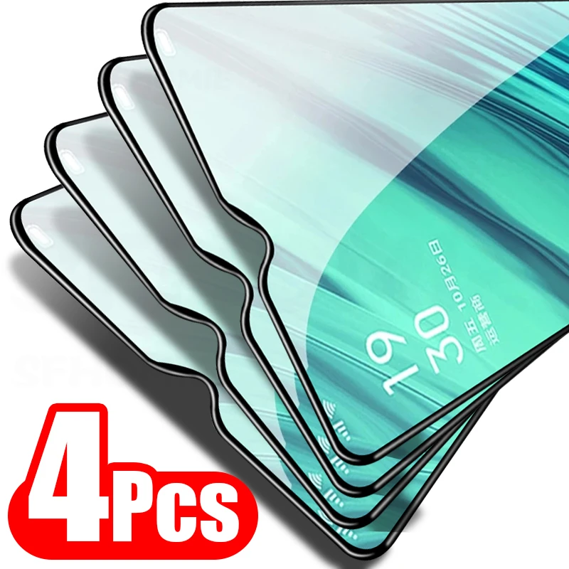 

4Pcs Full Cover Tempered Glass For Xiaomi Redmi Note 7 8 9 10 Pro 9A 9T Glass Screen Protector For POCO X3 Pro F3 M3 Glass Film