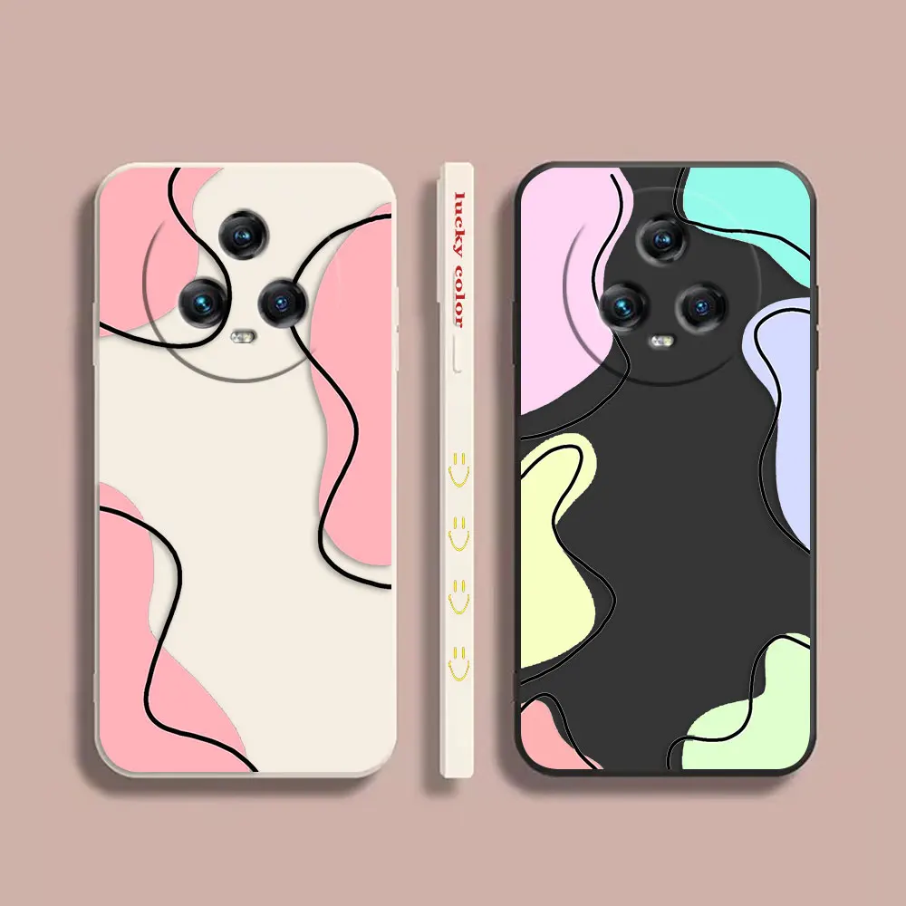

Case For Honor MAGIC 3 5 Note V20 V30 V40 X30 X40 PLAT 5 5T PRO MAX 5G Simple Liquid Silicone Case Rich And Colorful Color Lines