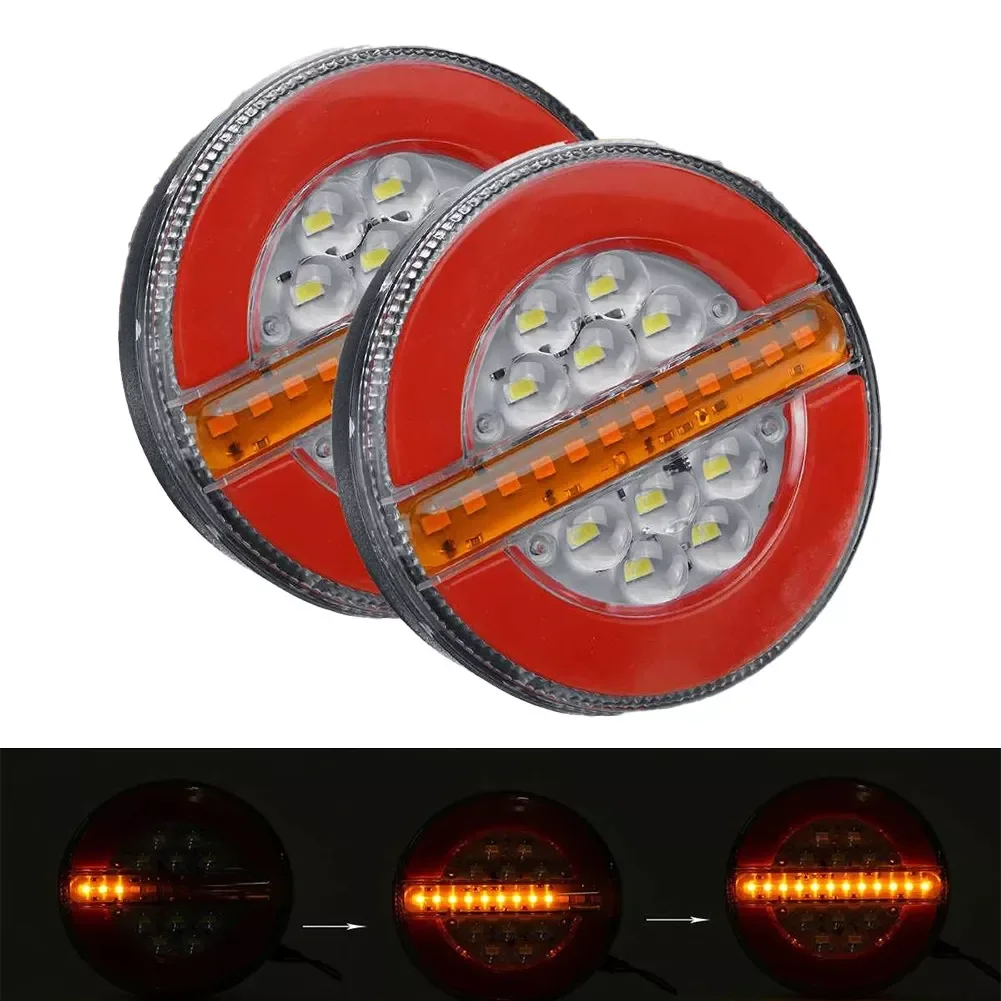 

Светодиодный задний фонарь для прицепа, грузовика, 2 шт., 24 В, 4 дюйма, стоп-светильник, дневные ходовые огни, поворотный сигнал, стробоскосвет...