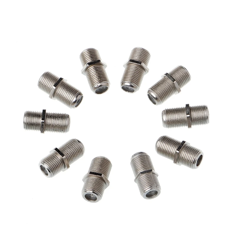 

10 Pcs Joiner Barrels Connector F Plug Coupler Adaptor 4 Sky Plus HD TV Coax Cable