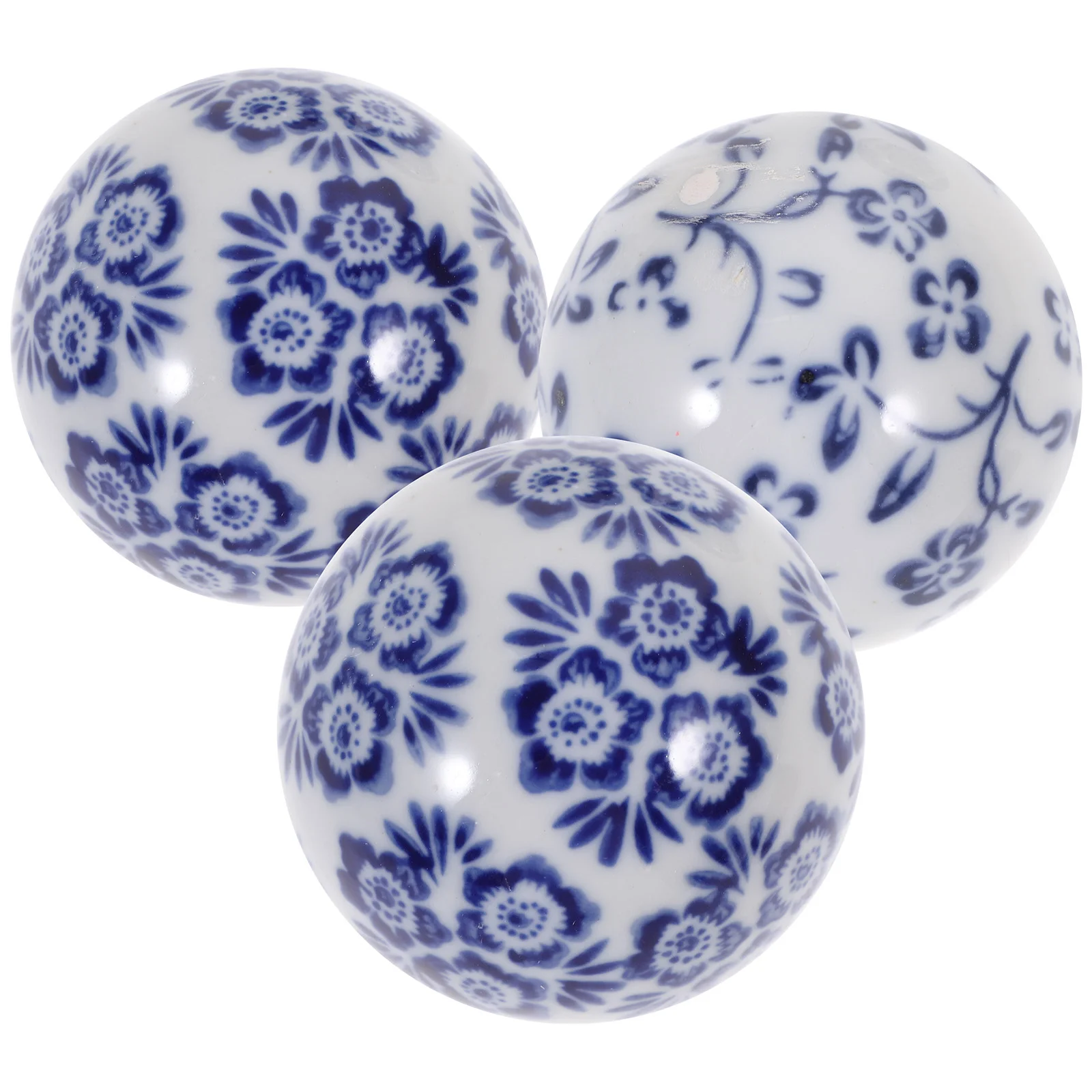 

Decorative Ceramic Orbs Porcelain Blue Ballspheres White Centerpiece Decor Floatingset Bowl Tank Fish Bowls Sphere Home Small