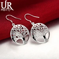 925 sterling silver charm tree pendant earrings for women engagement wedding party gift fashion jewelry