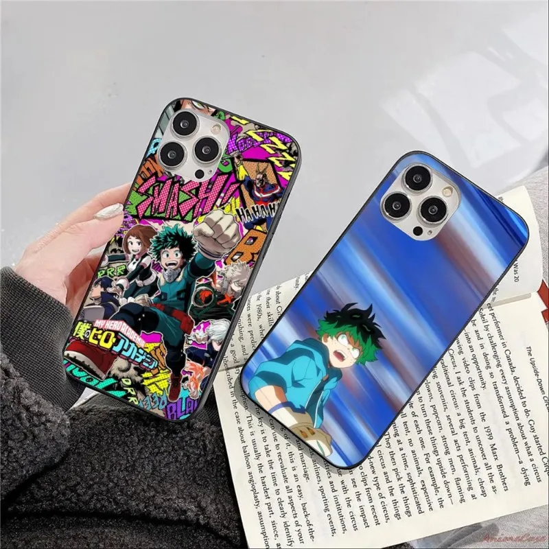 Фото Чехол для телефона My Hero Академия Izuku Deku для IPhone 14 13 12 11 XS X 8 7 6 Plus Mini Pro Max SE 2022, мягкий черный чехол для телефона №2