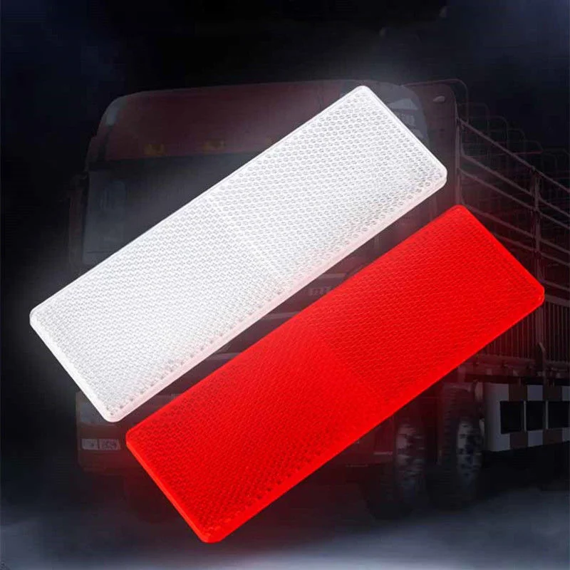 

Car Truck Trailer Reflective Stickers Rectangle Plastic Reflector Strip Auto Night Warning Plate Sticker Safety Sign Mark