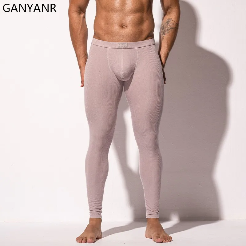 GANYANR Running Tights Men Compression Pants Sportswear Legging Fitness Gym Sport Sexy Basketball Yoga Workout Training Crossfit