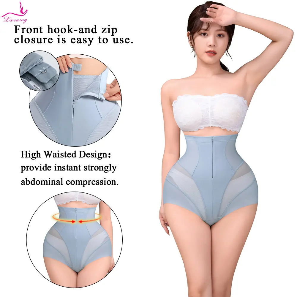 LAZAWG Women Body Shaper Shorts High Waisted Panties Seamless Panty Tummy Control Underwear Waist Trainer Shapewear Sexy