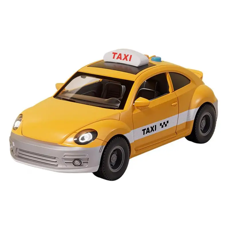 

Модель такси, модель такси, игрушечный автомобиль со звуком и фотоголоволомкой, маленькие игрушечные автомобили желтого цвета для детей, коллекционное изделие для дома