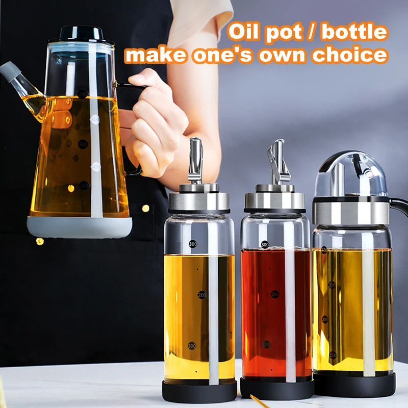 

700ml Kitchen Oil Bottle Automatic Seasoning Vinegar Bottle Oil Dispenser Kitchen Glass Oil Dispenser Kitchen Gadgets