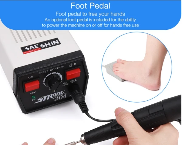 Стоматологический лабораторный микромотор strong 204 с наконечником 102L 35000 об/мин