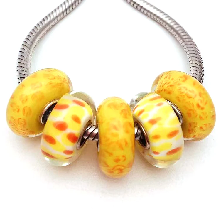 

Бусины из серебра 100% пробы с муранским стеклом