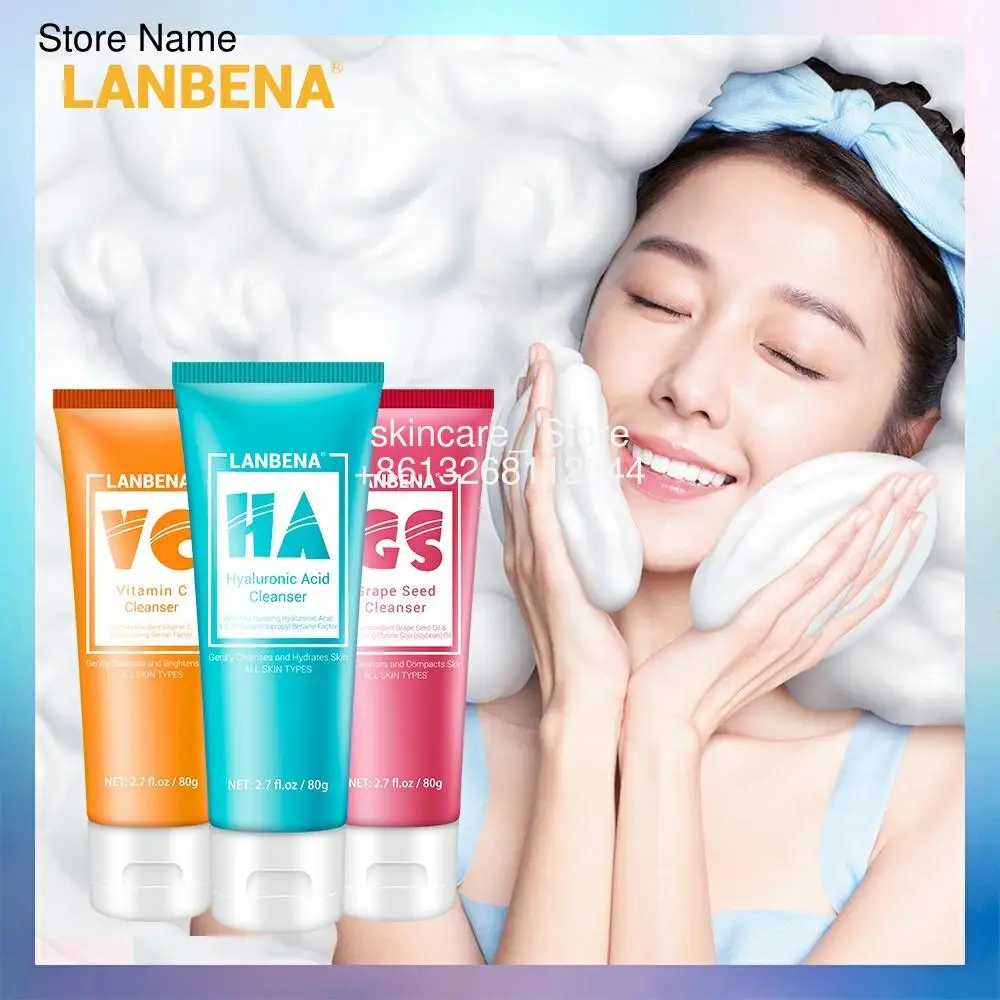 

LANBENA Facial Cleanser Face Wash Foam Face Cleansing Face Scrub Deep Cleansing Shrink Pore Oil Control Moisturizing Facial Care