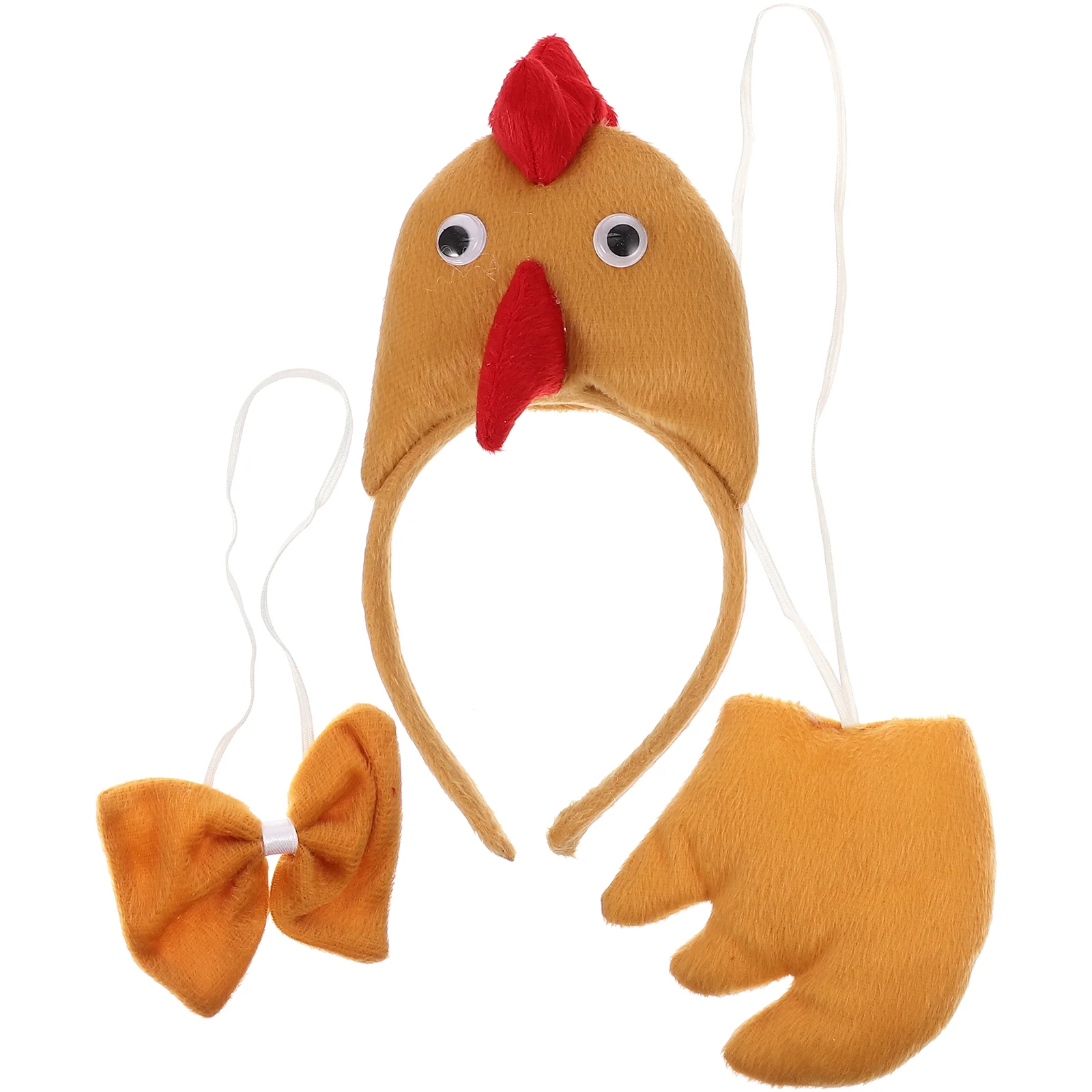 

Three-dimensional Chicken Three-piece Set Easter Cosplay Costume Party Bow Tie Prop Girls Tiaras Kids Accessories Headband Kit