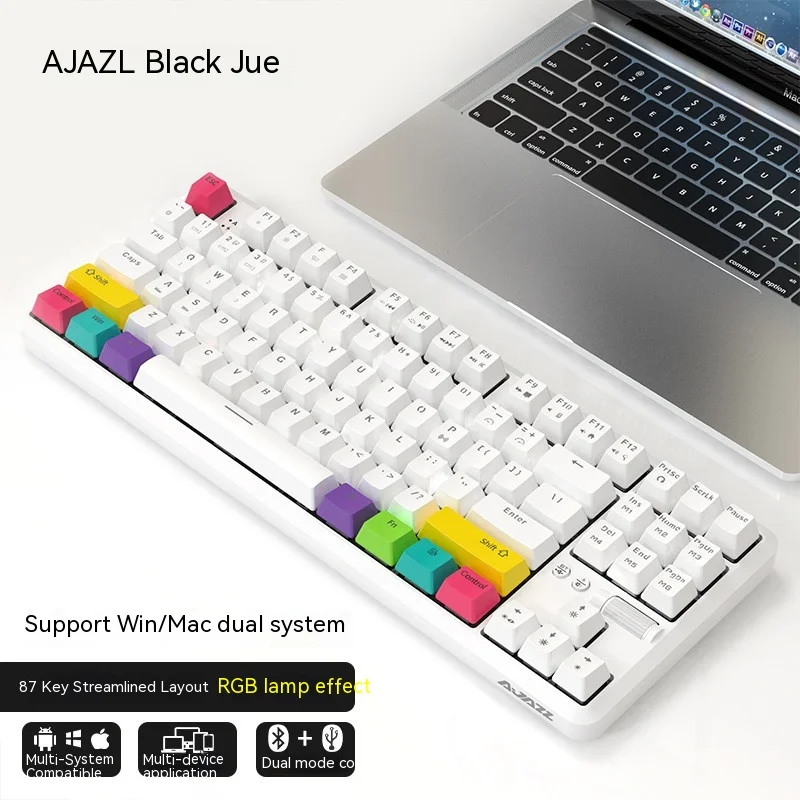

Клавиатура Aj K870t Механическая с Bluetooth, 87 клавиш, Rgb
