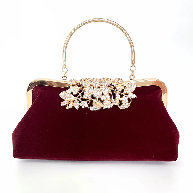 

New Chinese Style Qipao Handheld Bag Vintage Velvet Handheld Bag Bridal Wedding Party Bag Mom Handheld Bag
