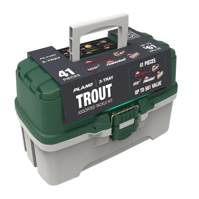 

3-Tray Tackle Box with Berkley Trout Bait Kit