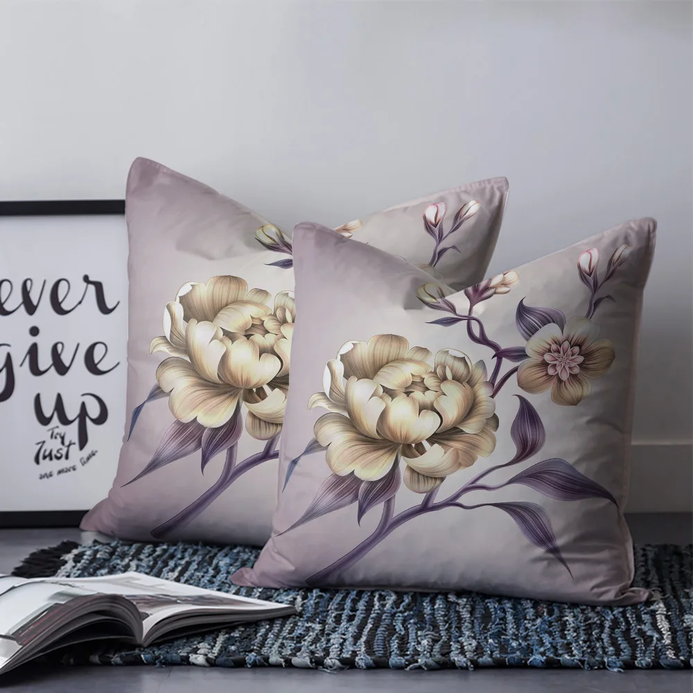 

Наволочка для дивана с цветочным принтом и листьями, 2 шт.