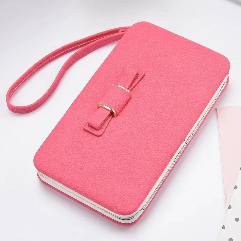 

2023 New Luxury Large Capacity Wallets Women Multi-card Bit Card Holder Wallet Bowknot Cellphone Long Card Purse Pocket