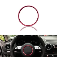 chrome steering wheel center emblems logo frame trim cover sticker for audi a3 a4 car styling