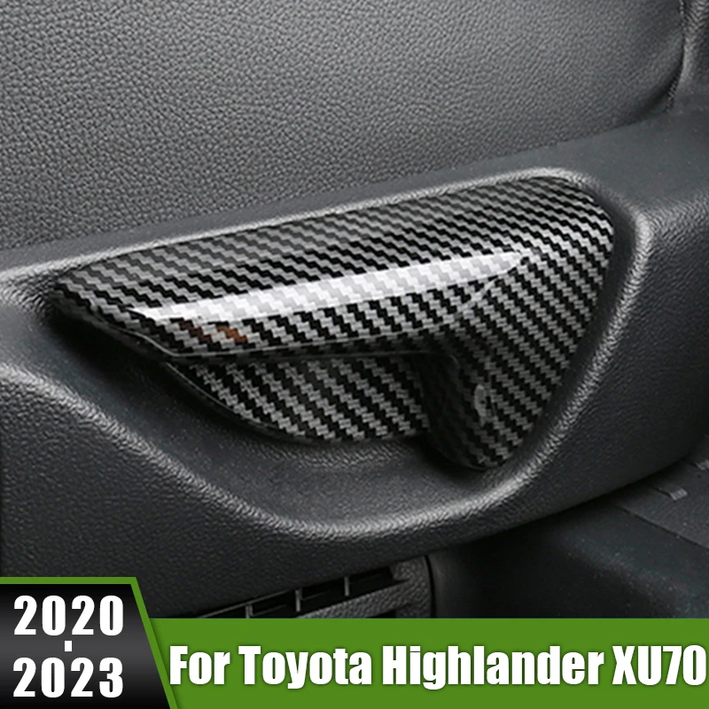 

For Toyota Highlander XU70 Kluger 2020 2021 2022 2023 Hybrid Car Back Row Seat Lay Down Door Handle Cover Trims Case Stickers