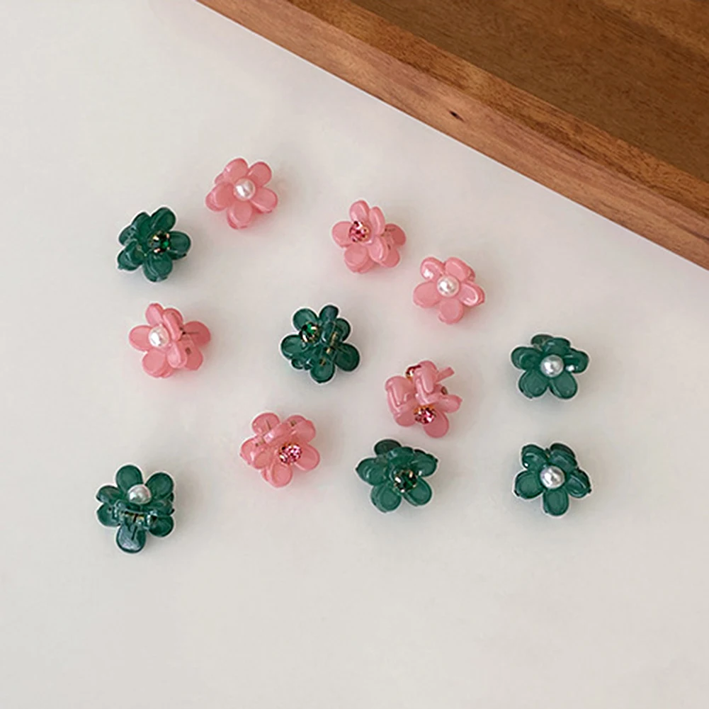 

Korean Sweet Mini Flower Pearl Hairpins Women Girls Hair Claw Barrettes Hair Crab Clips Styling Make UP Tool Hair Accessories