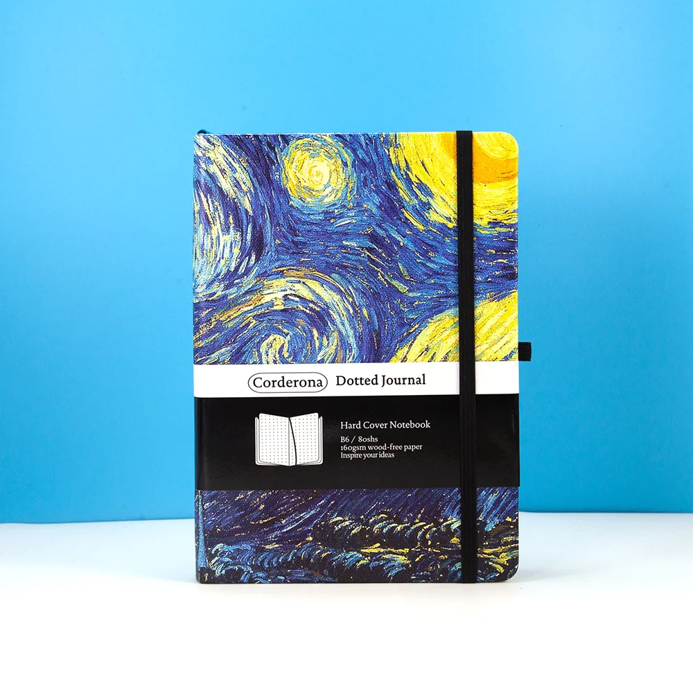 Vincent Van Gogh Bullet Dotted Grid Journal 160gsm Bujo Starry Night B6 Hard Cover Notebook