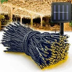 Уличная гирлянсветильник на солнечной батарее, 200 светодиодов, 8 режимов, водонепроницаемая гирлянда для сада, Сказочная Гирлянда для дома на свадьбу, вечеринку, Рождество