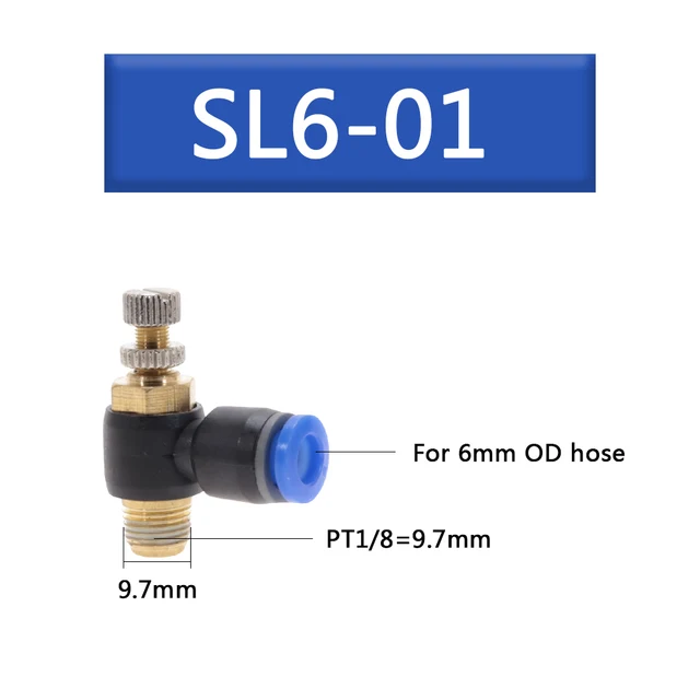 

Пневматический Фиттинг SL 4 6 8 10 12 мм, быстрое соединение, M5 "1/8" 1/4 "3/8" 1/2 клапан регулировки скорости воздуха, дроссельная заслонка