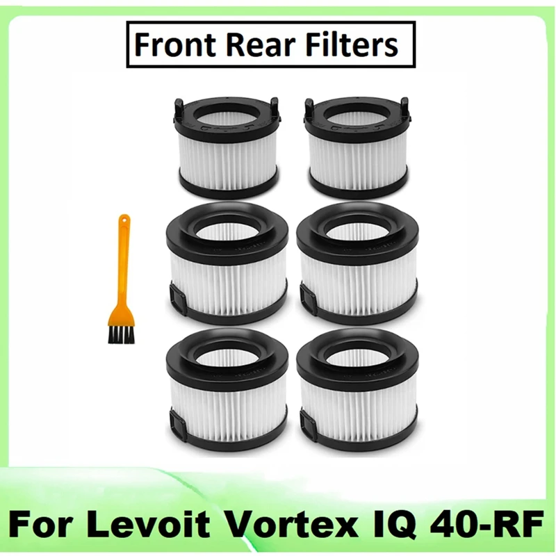 

6PCS HEPA Filter For Levoit Vortex IQ 40-RF Vacuum Cleane Front Rear Filters Washable Replacement Parts
