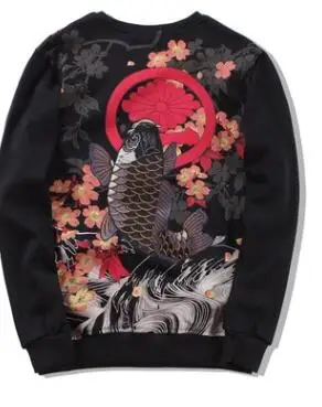 

2023HOT Cherry blossom 's clothing popular logo sport leisure coat embroidery carp autumn and winter thin