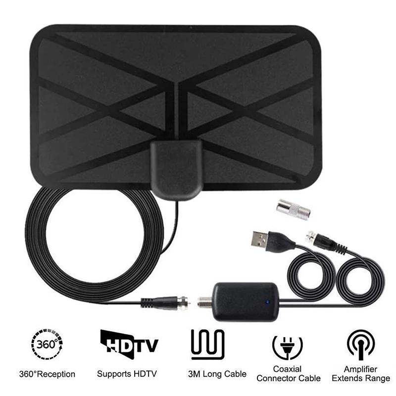 

1280 Miles Digital TV Antenna Indoor HDTV Amplified Signal Booster Receiver 4K HD 1080P