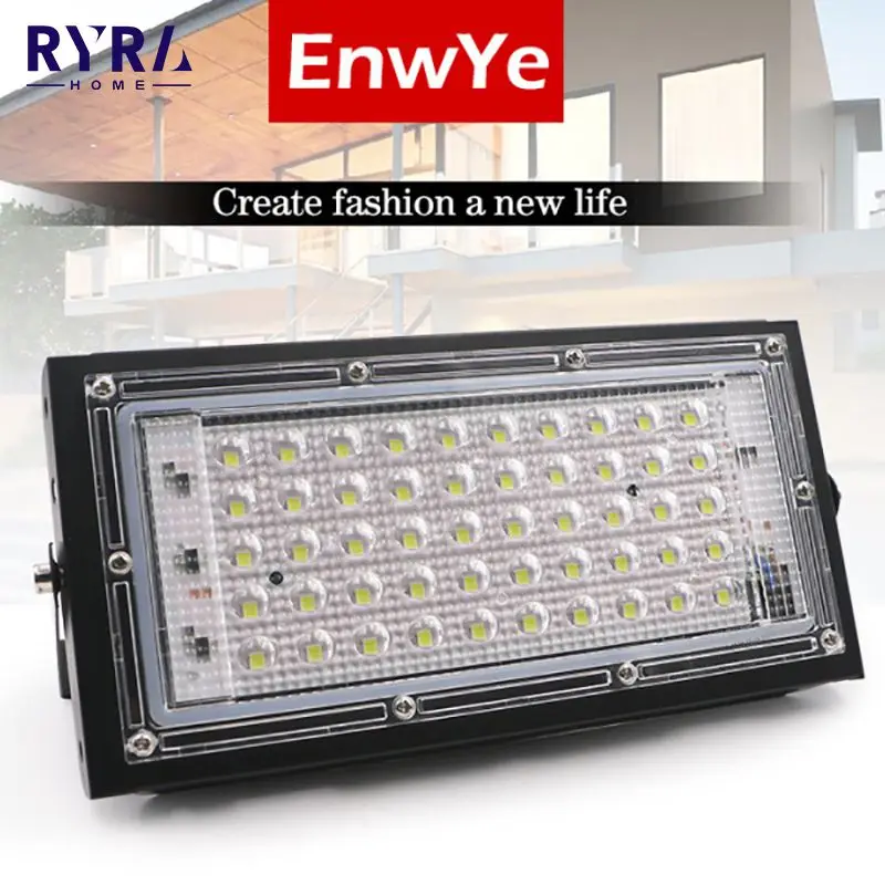 

Светодиодный прожектор с отражателем 6500 К, 50 Вт, 220 В, 110 В, водонепроницаемый уличный настсветильник светильник IP65, точесветильник светильни...