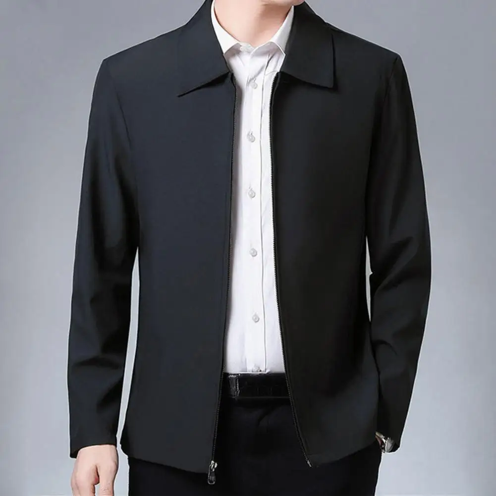 

Comfy Men Jackets 5 Sizes Skin-friendly Solid Color Fine Workmanship Male Coats Casual Jackets Washable