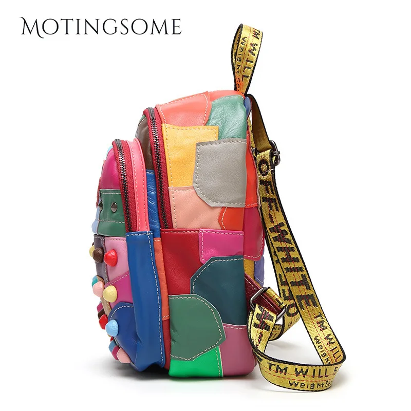 Новинка 2022 рюкзак из натуральной кожи для женщин овечьей путешествий красочный в