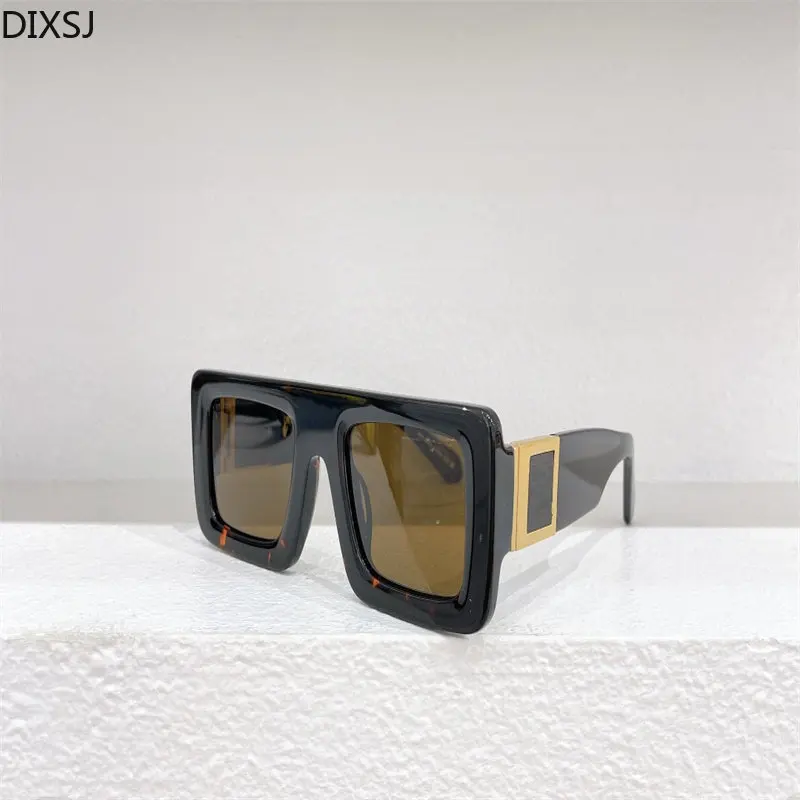 

Luxury High Quality Original Rectangle Wide Leg Retro Sunglasses 049F22 Women's and Men's UV400 Fashion Acetate Eyes with Box