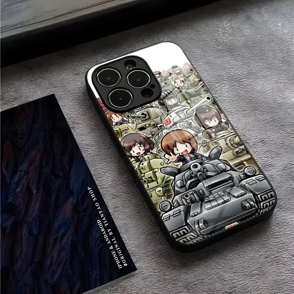 Girls Und Panzer Phone Case For IPhone 13 Pro Max 14 16 Plus 12 Mini 11 15 X XR XS 8 7 SE Tempered Glass Back Cover