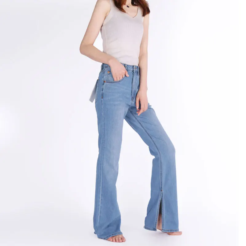 

Women Stretch Slit Flare Jeans fashion casual lady denim pants