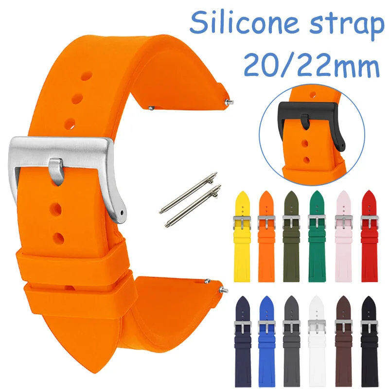 

Quick Release Silicone Watch Strap 20mm 22mm Soft Rubber Sport Smart Watch Band Wrist Bracelet for Smart Watch Band