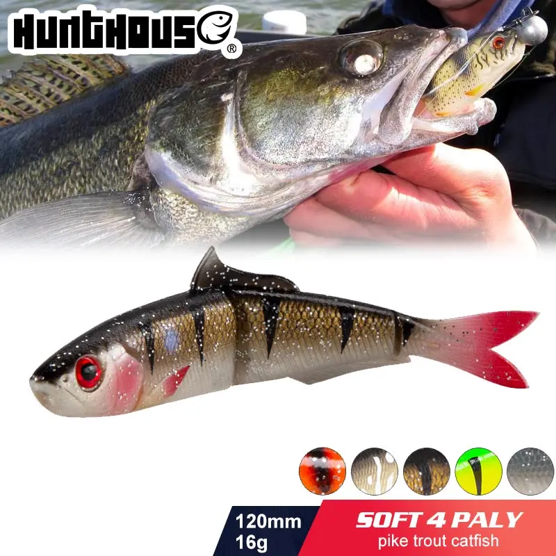 

Hunthouse 3Pcs/Bag Cannibal Fishing Lure 120mm 16g Soft Swimbait Silicone Fishing Tackle for Pike Trout Catfish Pesca