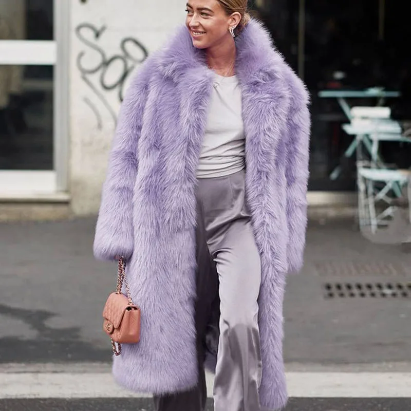 Однотонное высококачественное женское меховое пальто новинка 2024 зимнее теплое