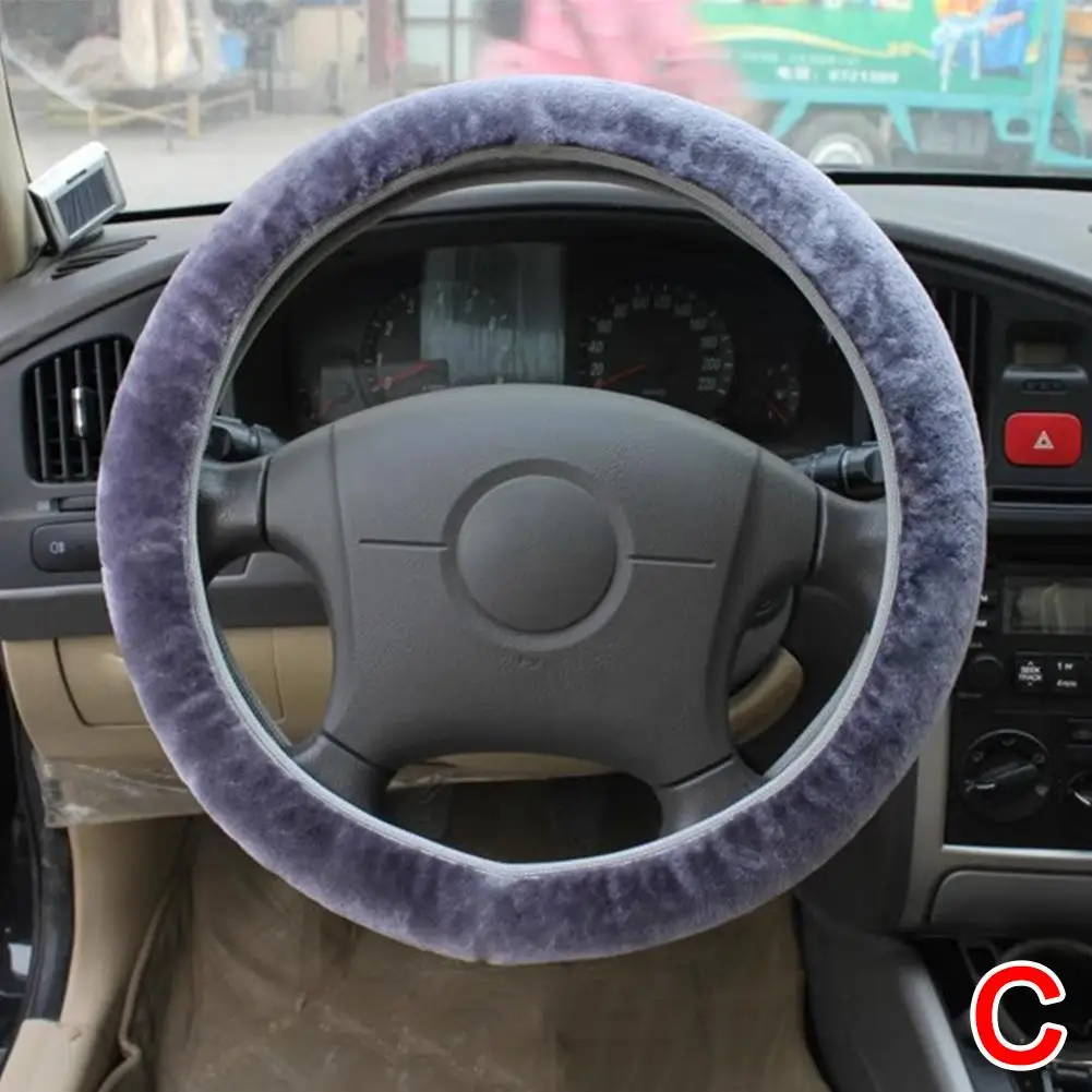 

Автомобильный плюшевый чехол на руль, автомобильный нескользящий стабильный термостойкий универсальный всесезонный гладкий удобный чехол на руль