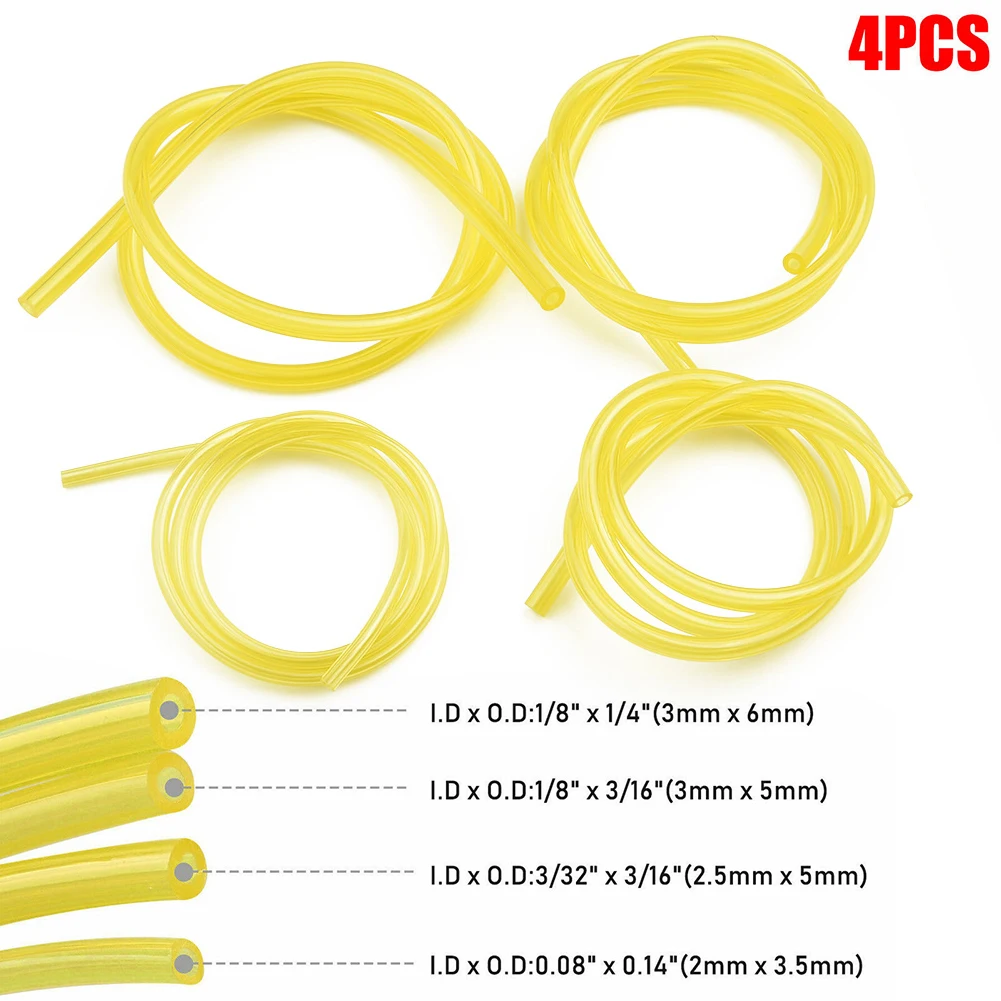 

4pcs Petrol Fuel Gas Line Pipe Hose Petrol Line Oil Gas Resistant For Ordinary 2-Stroke Engines For Trimmer Chainsaw Saw Blower