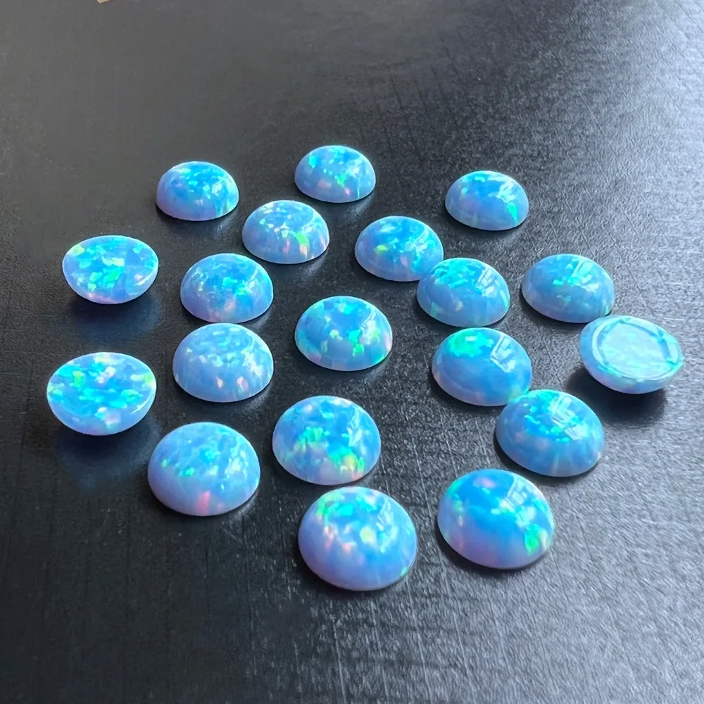 50 шт./лот OP26 цветок Cronflower синий 6 мм круглый Огненный Опал Круглый с плоским дном