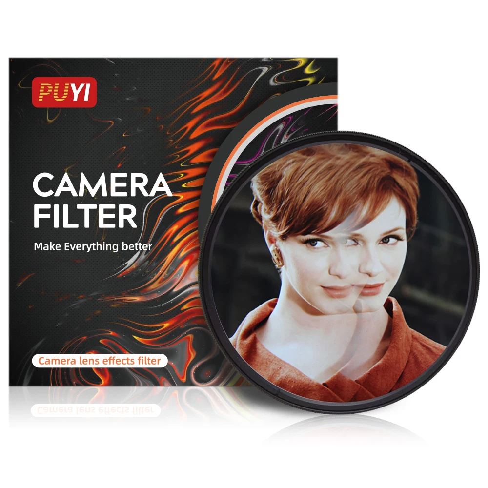 PUYI-filtro de prisma dividido de dos caras, película FX, efectos especiales, accesorios de fotografía, lente DSLR, Prisma de dioptrías de 77mm, 2 uds.