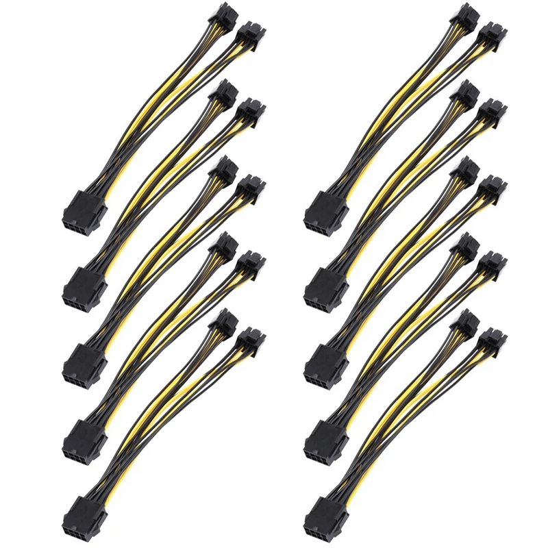 

10 шт./упаковка, Y-образный кабель PCI-E 8 Pin-2x8 Pin (6 + 2)