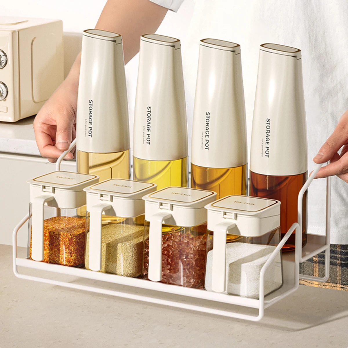 Стойка для хранения WMMO кухонный стальной стеллаж специй и бутылок с маслом