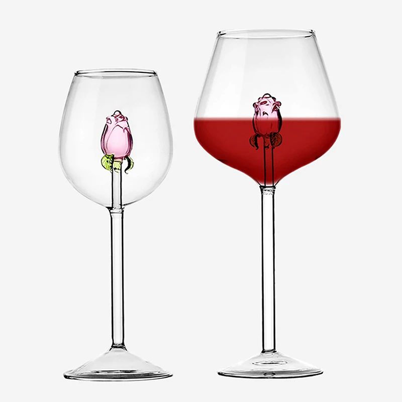 

Creative 3D Rose Cocktail Glass High Beauty Goblet Wine Glass Special Red Wine Glass
