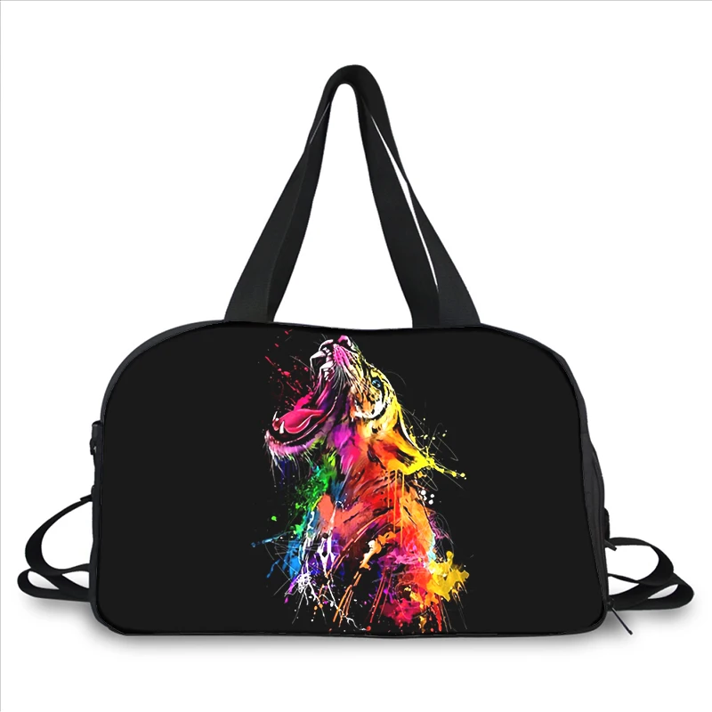 fiercely tiger 3D printing fashion trend portable large capacity multi function messenger bag travel bag