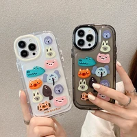 cute cartoon animal clear shockproof phone case for iphone 13 pro max 12 11 pro max xs xr transparent soft back cover case capa