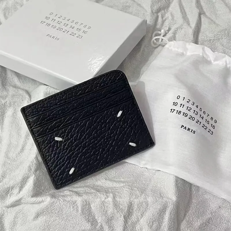 

Margiela Coin Purse Men Women 22SS Luxury MM6 Genuine Cow Leather Multi Card Slot Simple Logo Fashion Wallet Business